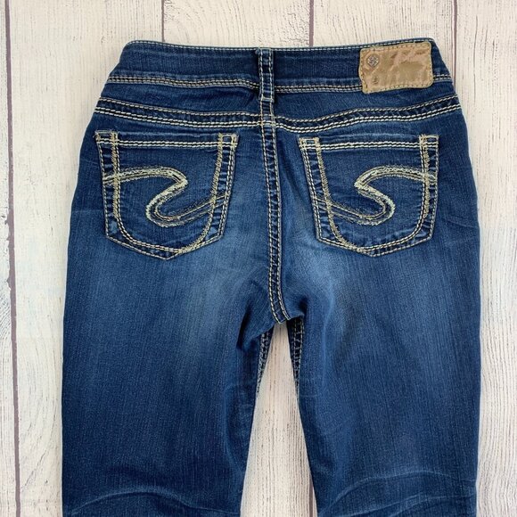 Silver Jeans Suki sz 28 Mid Skinny Dark Wash Inseam 29.5" - Picture 7 of 12